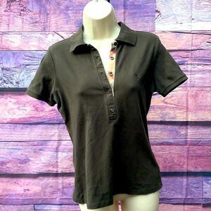 Women’s Burberry short sleeved polo styled shirt in size M
